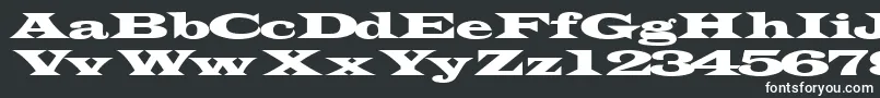 Transverseexpandedssk-fontti – valkoiset fontit mustalla taustalla