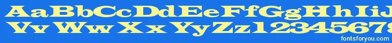 Transverseexpandedssk Font – Yellow Fonts on Blue Background