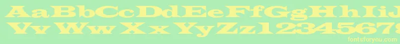 Transverseexpandedssk Font – Yellow Fonts on Green Background