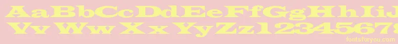 フォントTransverseexpandedssk – 黄色のフォント、ピンクの背景