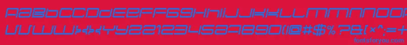 Necplusi Font – Blue Fonts on Red Background