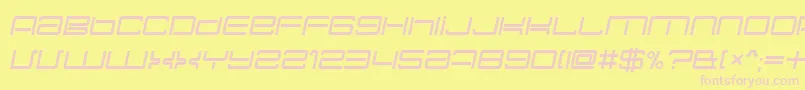 Necplusi Font – Pink Fonts on Yellow Background