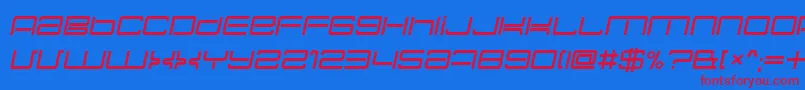 Necplusi Font – Red Fonts on Blue Background