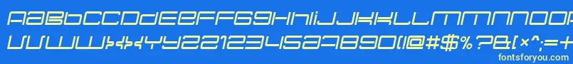 Necplusi Font – Yellow Fonts on Blue Background