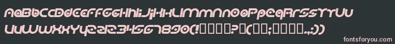 Czcionka PlanetaryOrbiterBoldItalic – różowe czcionki na czarnym tle