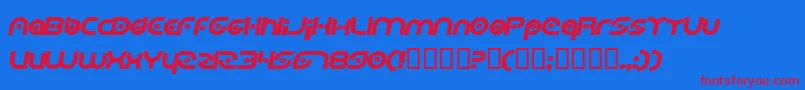 PlanetaryOrbiterBoldItalic Font – Red Fonts on Blue Background