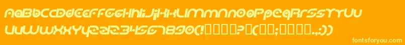 PlanetaryOrbiterBoldItalic Font – Yellow Fonts on Orange Background