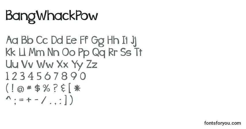 Czcionka BangWhackPow – alfabet, cyfry, specjalne znaki