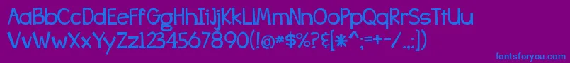 Czcionka BangWhackPow – niebieskie czcionki na fioletowym tle