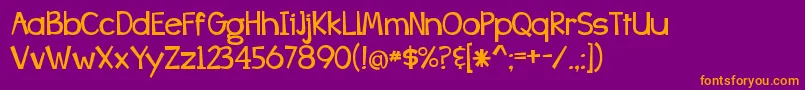 Fonte BangWhackPow – fontes laranjas em um fundo violeta