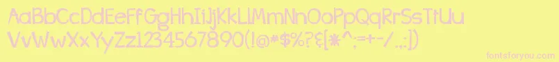 BangWhackPow-Schriftart – Rosa Schriften auf gelbem Hintergrund
