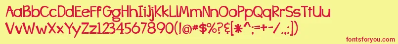 BangWhackPow Font – Red Fonts on Yellow Background
