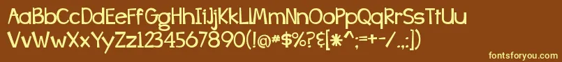 Więcej informacji o czcionce BangWhackPow Czcionka BangWhackPow – żółte czcionki na brązowym tle