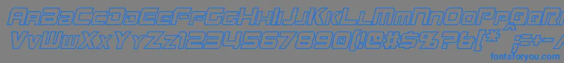 MissionGtRCondensedHollowItalic Font – Blue Fonts on Gray Background