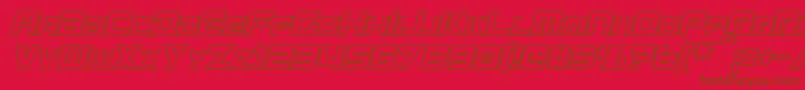MissionGtRCondensedHollowItalic Font – Brown Fonts on Red Background