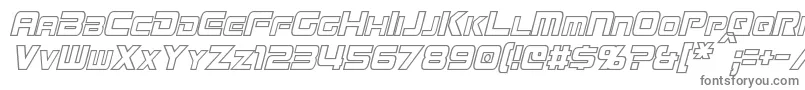 フォントMissionGtRCondensedHollowItalic – 灰色のフォント