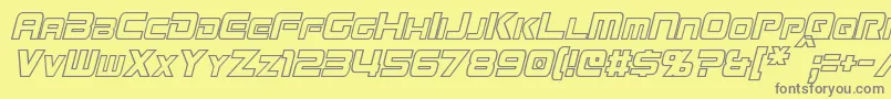 MissionGtRCondensedHollowItalic Font – Gray Fonts on Yellow Background