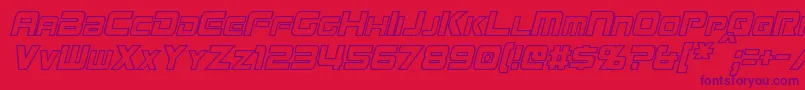 MissionGtRCondensedHollowItalic Font – Purple Fonts on Red Background