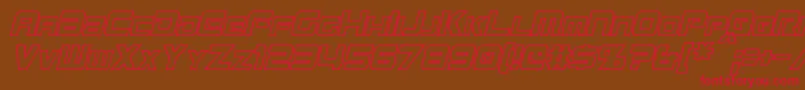 MissionGtRCondensedHollowItalic Font – Red Fonts on Brown Background