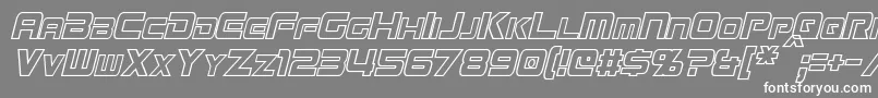 MissionGtRCondensedHollowItalic Font – White Fonts on Gray Background