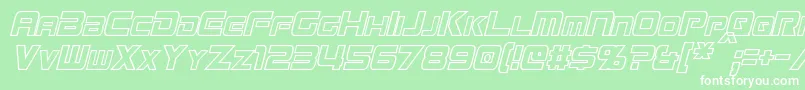 MissionGtRCondensedHollowItalic Font – White Fonts on Green Background