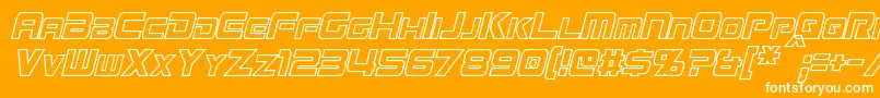 フォントMissionGtRCondensedHollowItalic – オレンジの背景に白い文字