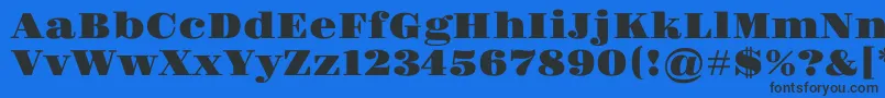 Gravitasone-fontti – mustat fontit sinisellä taustalla