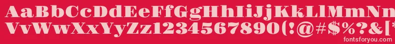 Gravitasone-fontti – vaaleanpunaiset fontit punaisella taustalla