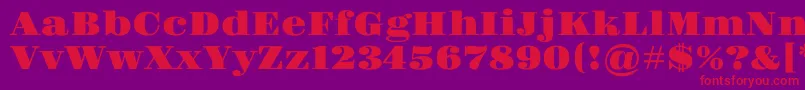 Gravitasone Font – Red Fonts on Purple Background