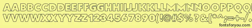 Шрифт Flatbreadoutline – чёрные шрифты на жёлтом фоне