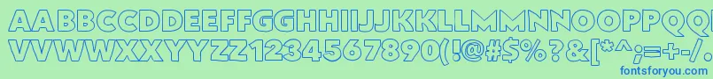 Flatbreadoutline Font – Blue Fonts on Green Background