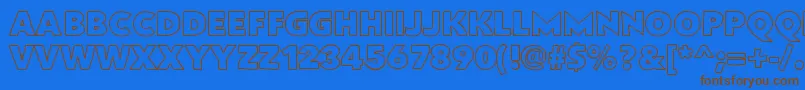 Flatbreadoutline Font – Brown Fonts on Blue Background