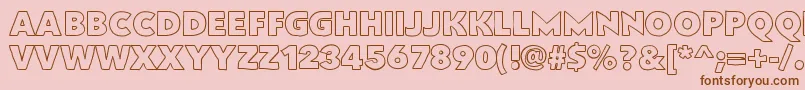 Flatbreadoutline Font – Brown Fonts on Pink Background