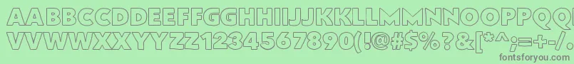 Flatbreadoutline Font – Gray Fonts on Green Background