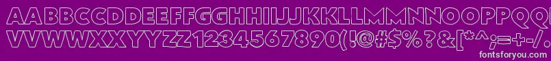 Flatbreadoutline-Schriftart – Grüne Schriften auf violettem Hintergrund