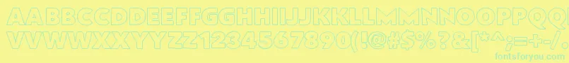 Шрифт Flatbreadoutline – зелёные шрифты на жёлтом фоне