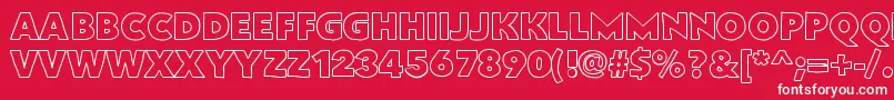 フォントFlatbreadoutline – 赤い背景に白い文字