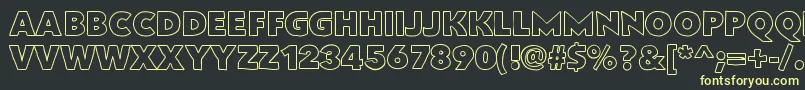 Flatbreadoutline Font – Yellow Fonts on Black Background
