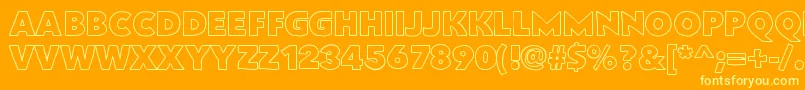 Flatbreadoutline Font – Yellow Fonts on Orange Background