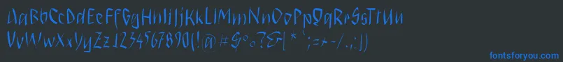 Saigon Font – Blue Fonts on Black Background