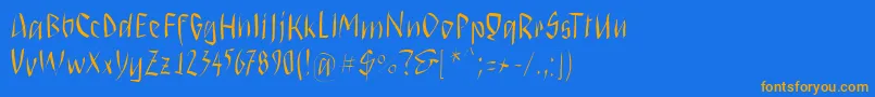 Saigon Font – Orange Fonts on Blue Background