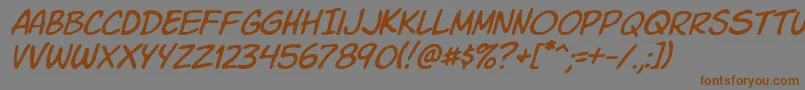 Komiksli Font – Brown Fonts on Gray Background