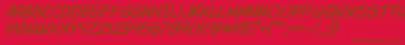Komiksli Font – Brown Fonts on Red Background