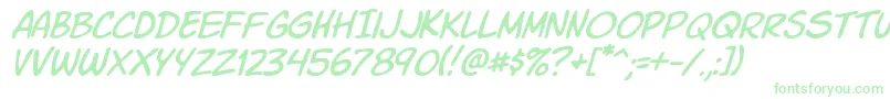 Komiksli Font – Green Fonts on White Background