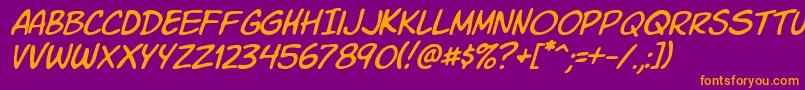 Komiksli Font – Orange Fonts on Purple Background