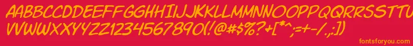 Komiksli Font – Orange Fonts on Red Background