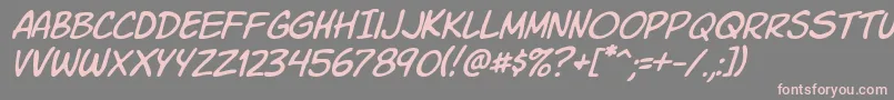 Komiksli Font – Pink Fonts on Gray Background