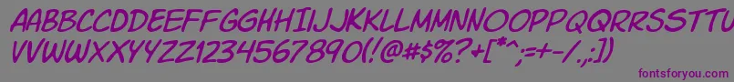 Komiksli Font – Purple Fonts on Gray Background