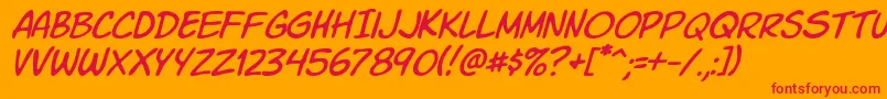 Komiksli Font – Red Fonts on Orange Background
