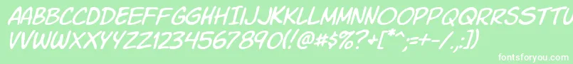 Komiksli Font – White Fonts on Green Background